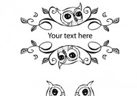 Owl woodland vector 01