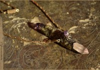Crystal Amethyst wand necklace