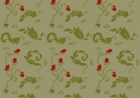 leaves Fern Rose pattern 03C