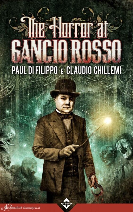 Cover illustration and design for “The Horror at Gancio Rosso”, Acheron Books.